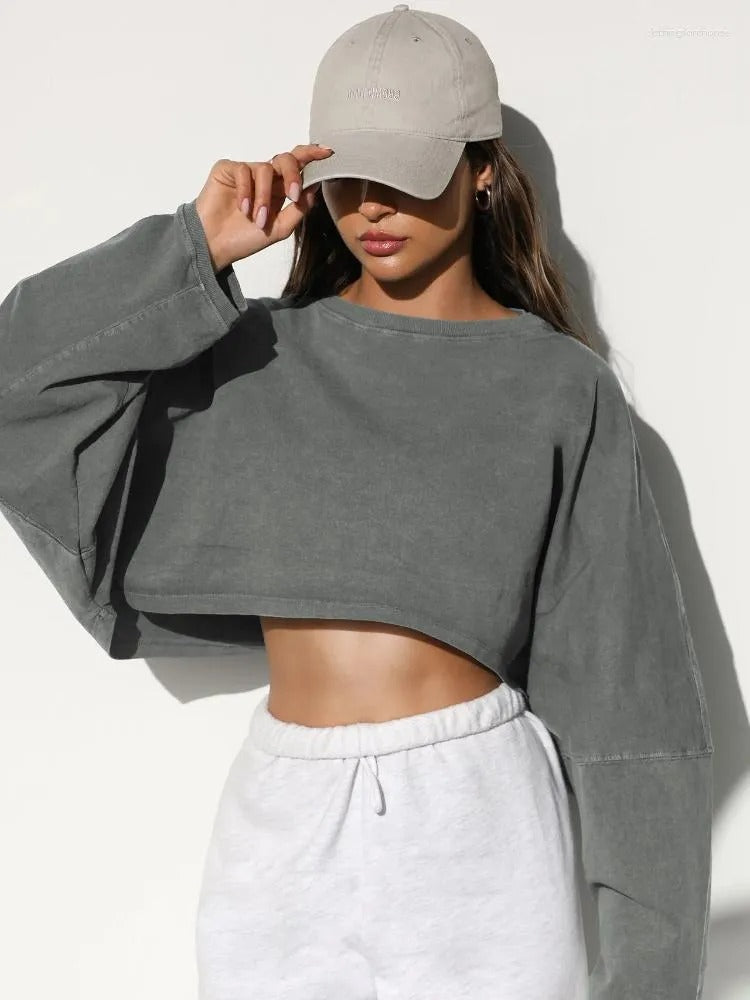 Aliana - Chic Cropped Sweatshirt