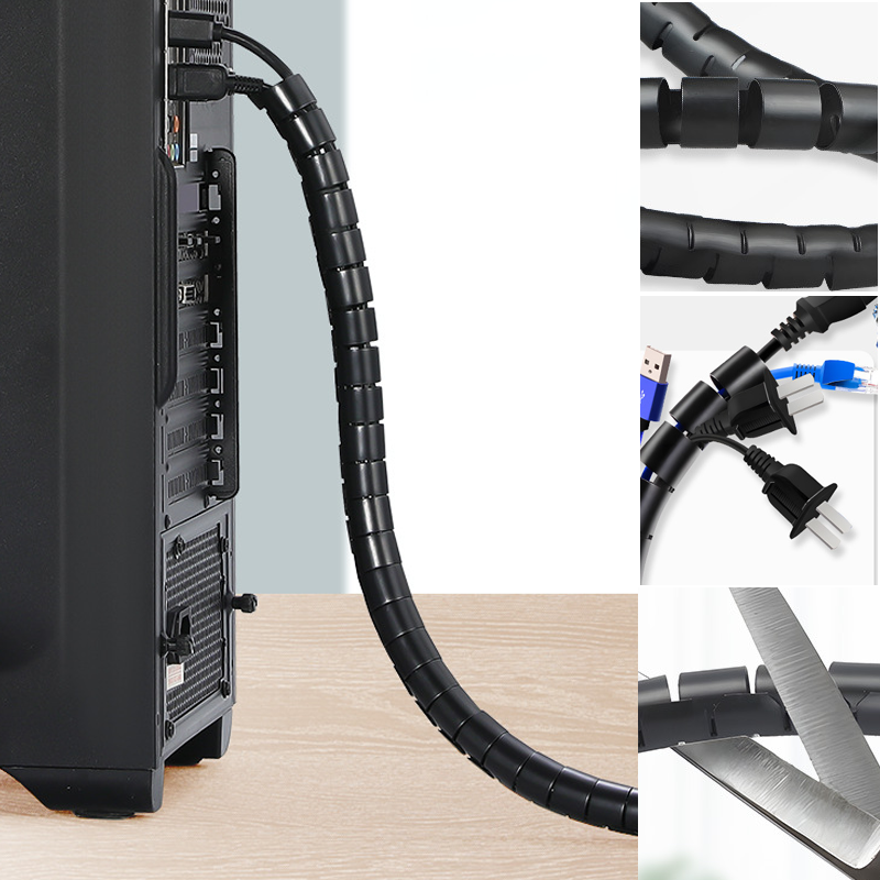 Spiral Cable Management Sleeve - Flexible Wire Organizer