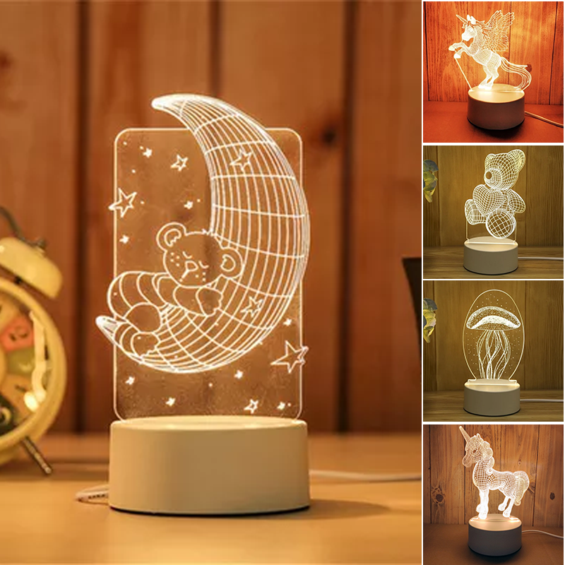 3D Acrylic Night Light with LED Color Options