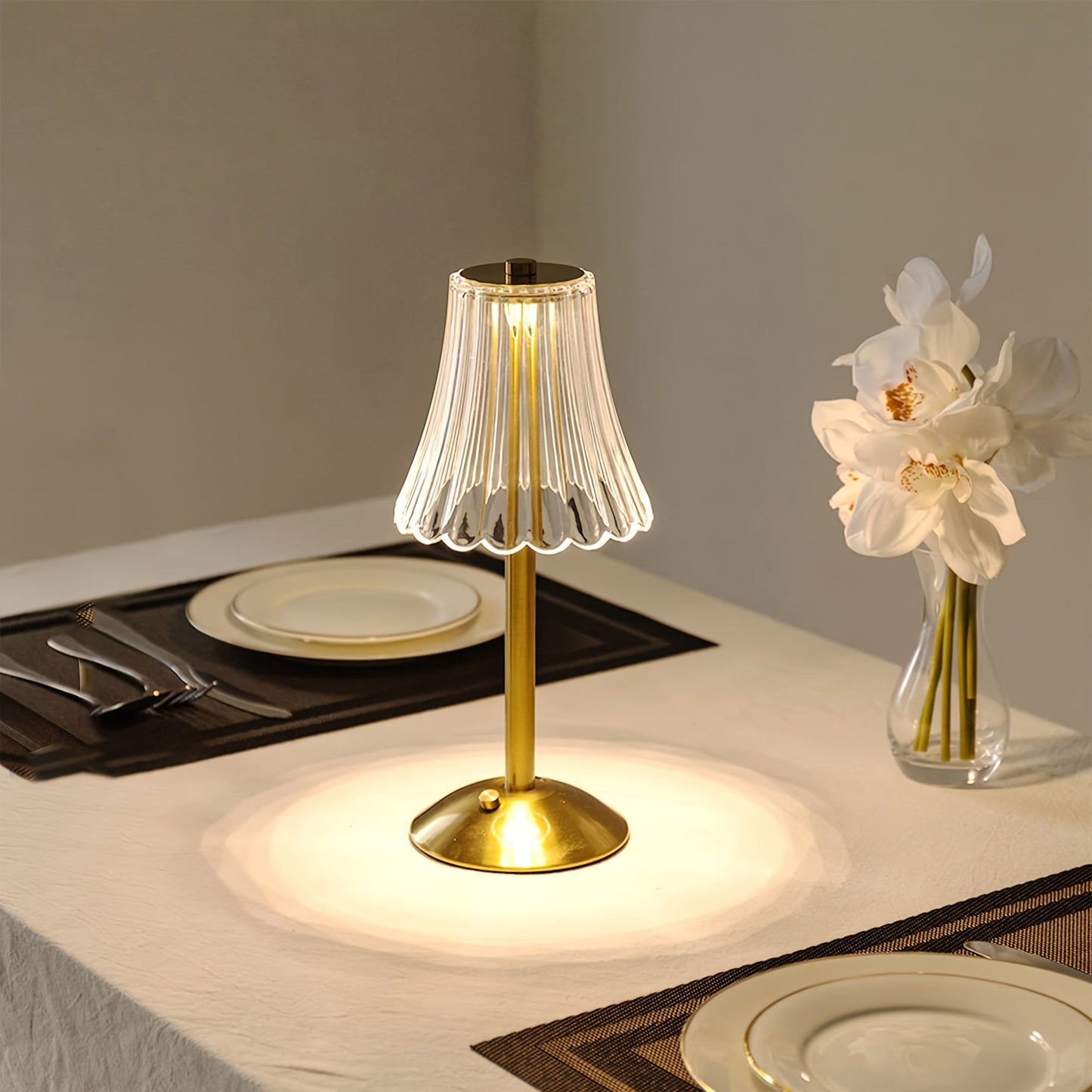 LED Crystal Table Lamp with Touch Control and Adjustable Lighting