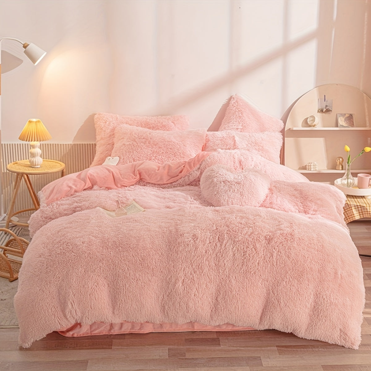 Ultra Soft Plush Duvet Cover Set with Zipper Closure