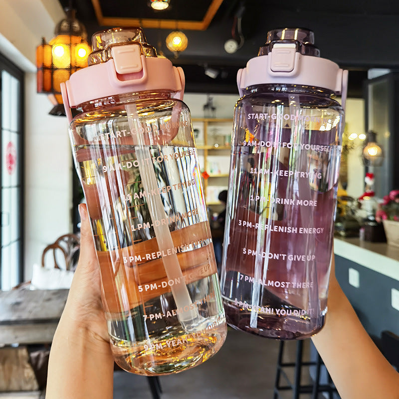 Large 67 oz Plastic Water Bottle - Japanese Design, Eco-Friendly, Solid Color