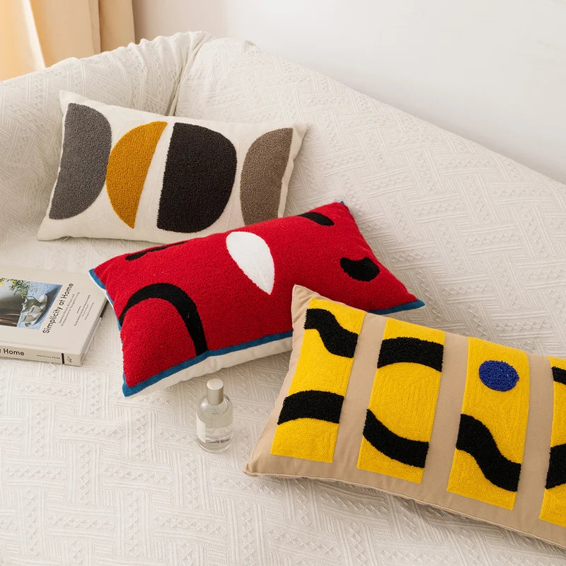 Cozy Abstract Embroidery Cotton Cushion Covers