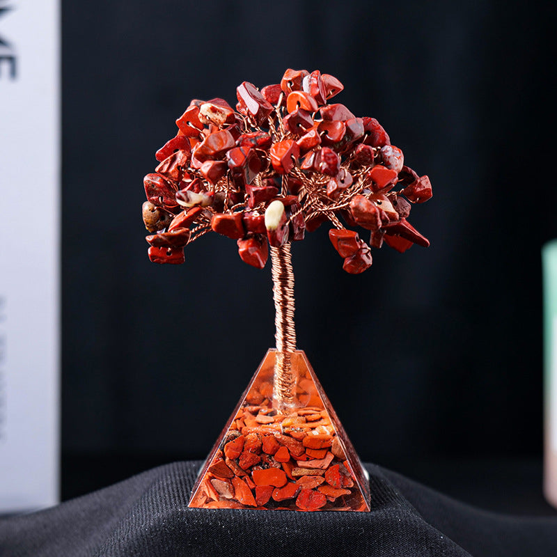 Natural Crystal Feng Shui Tree with Pyramid Base