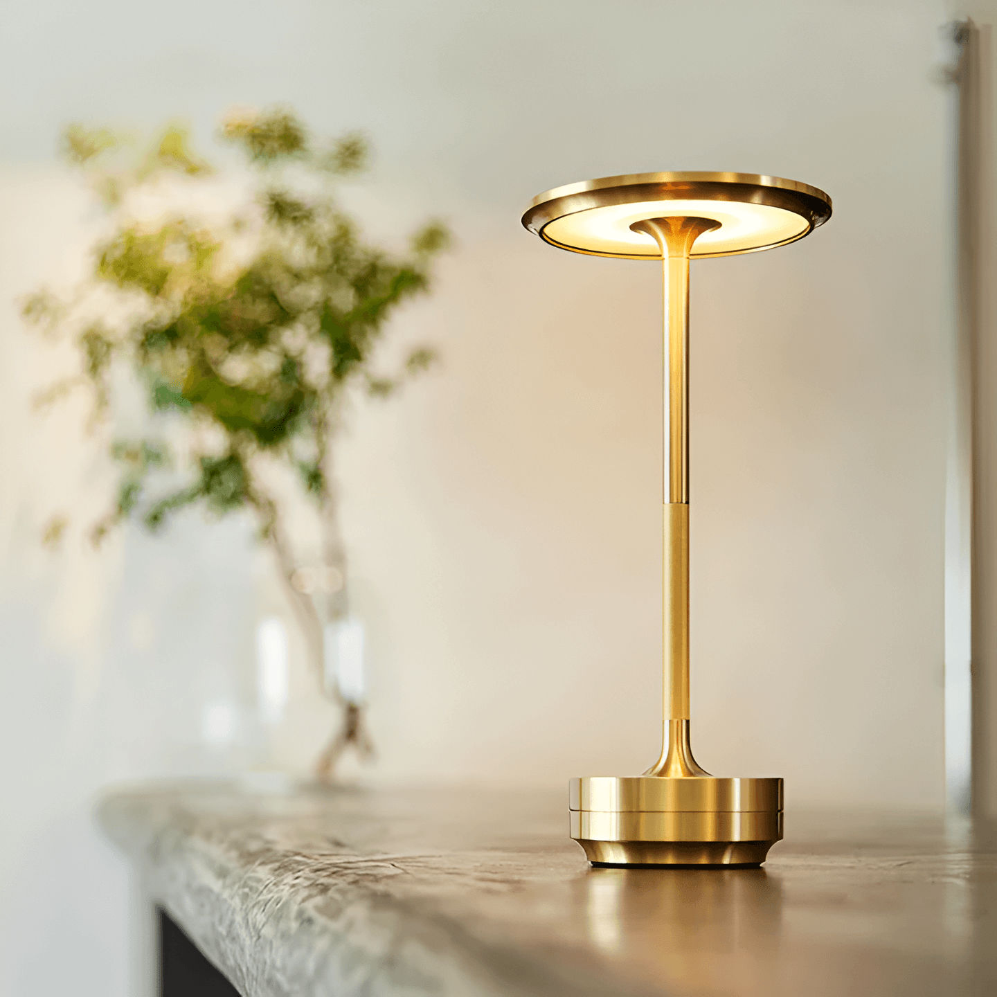 Rechargeable Wireless LED Table Lamp - Portable Touch Control, Metal Finish