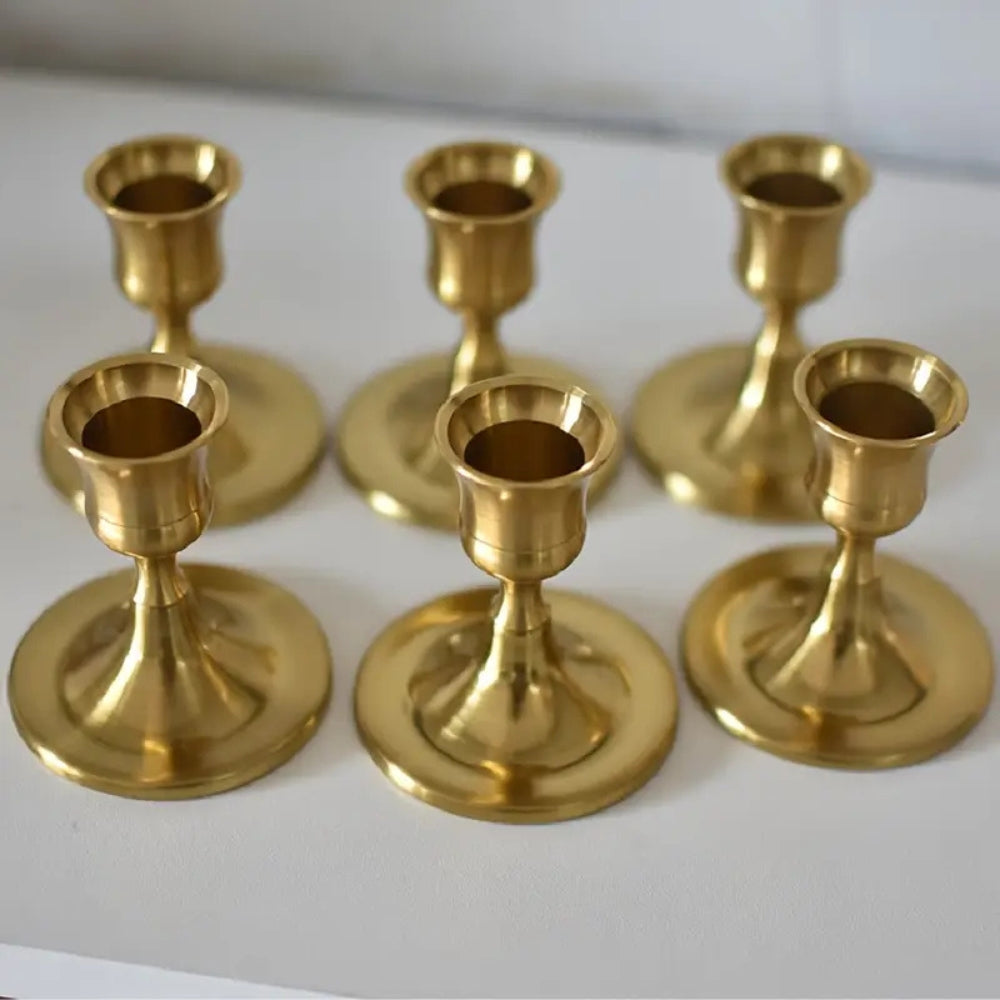 Vintage-Inspired Shimmering Candle Holders Set of 2