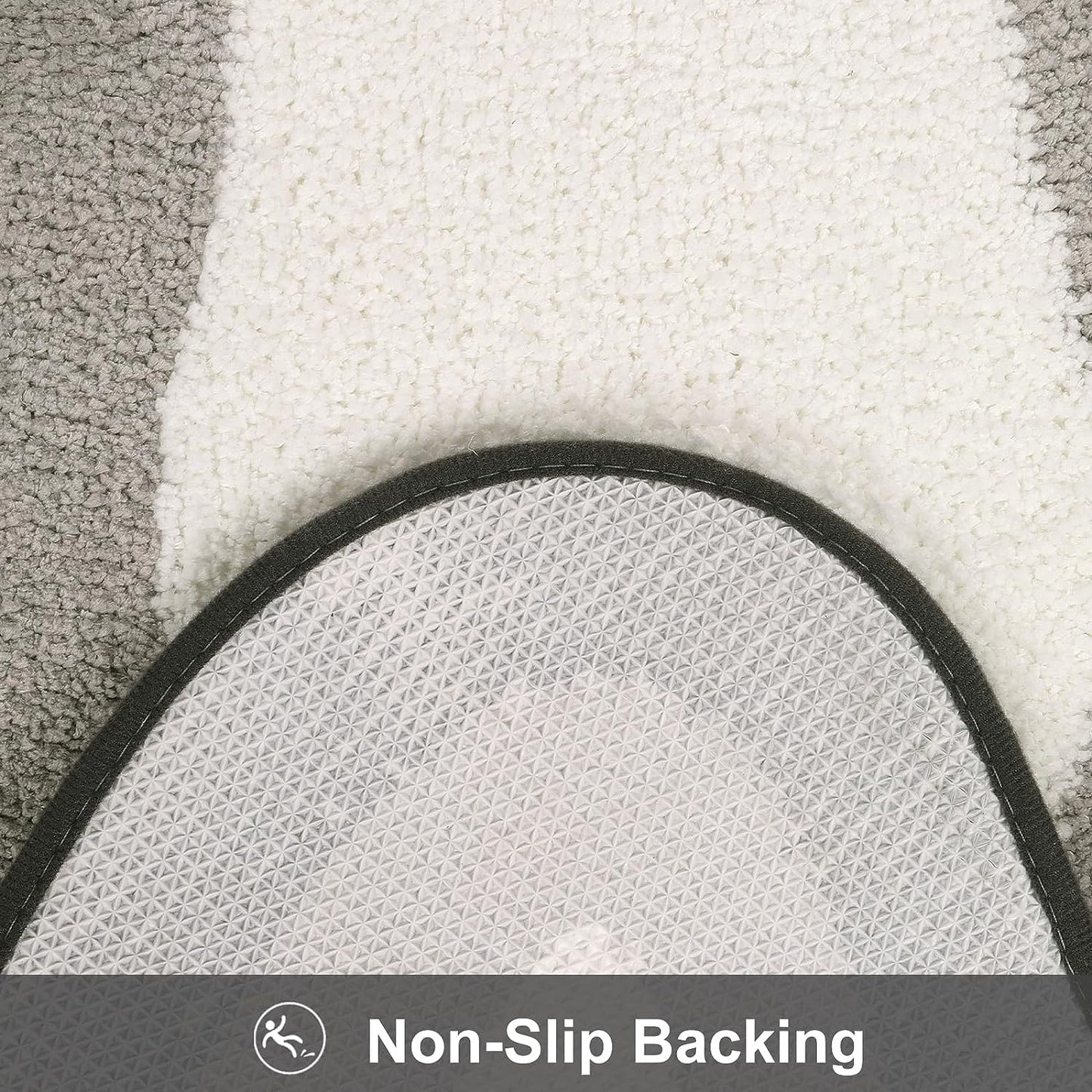 Black Gradient Non-Slip Bath Mat, Soft Microfiber Shower Rug