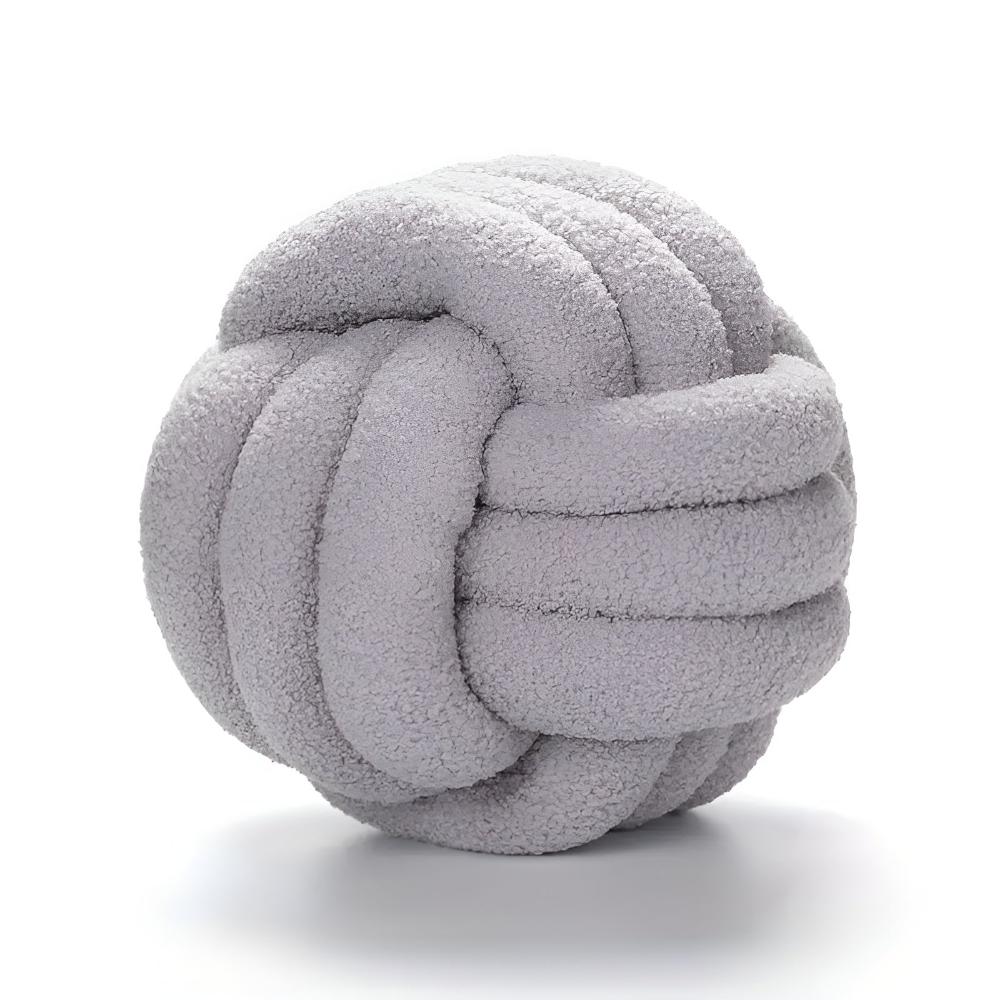 Knotted Lambswool Boucle Cushion with Flower Design