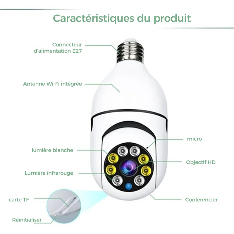 Wireless Wi-Fi Security Camera with Motion Detection and Night Vision
