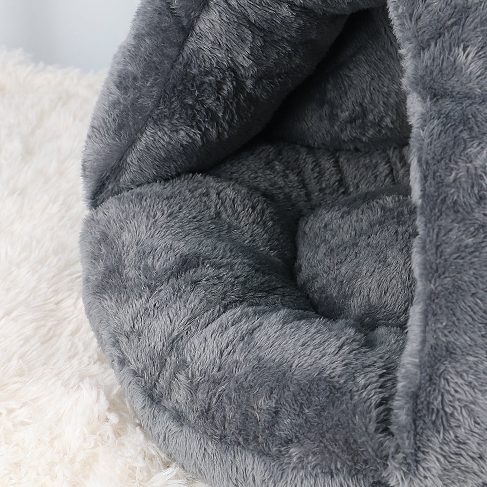 Cozy Polar Fleece Pet Cave Bed for Cats and Small Dogs