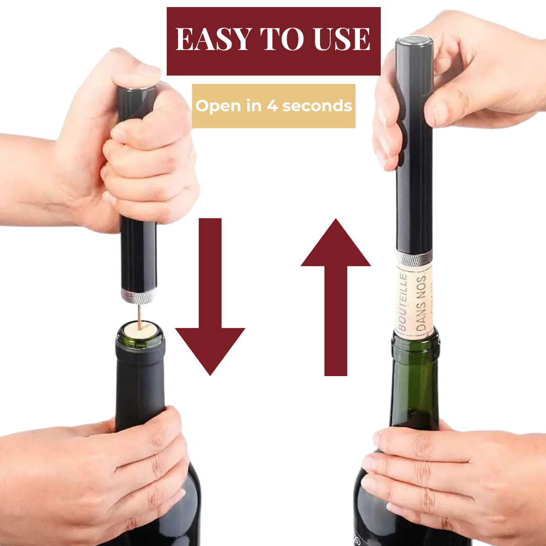 Air Pressure Wine Opener – Stainless Steel Ergonomic Design