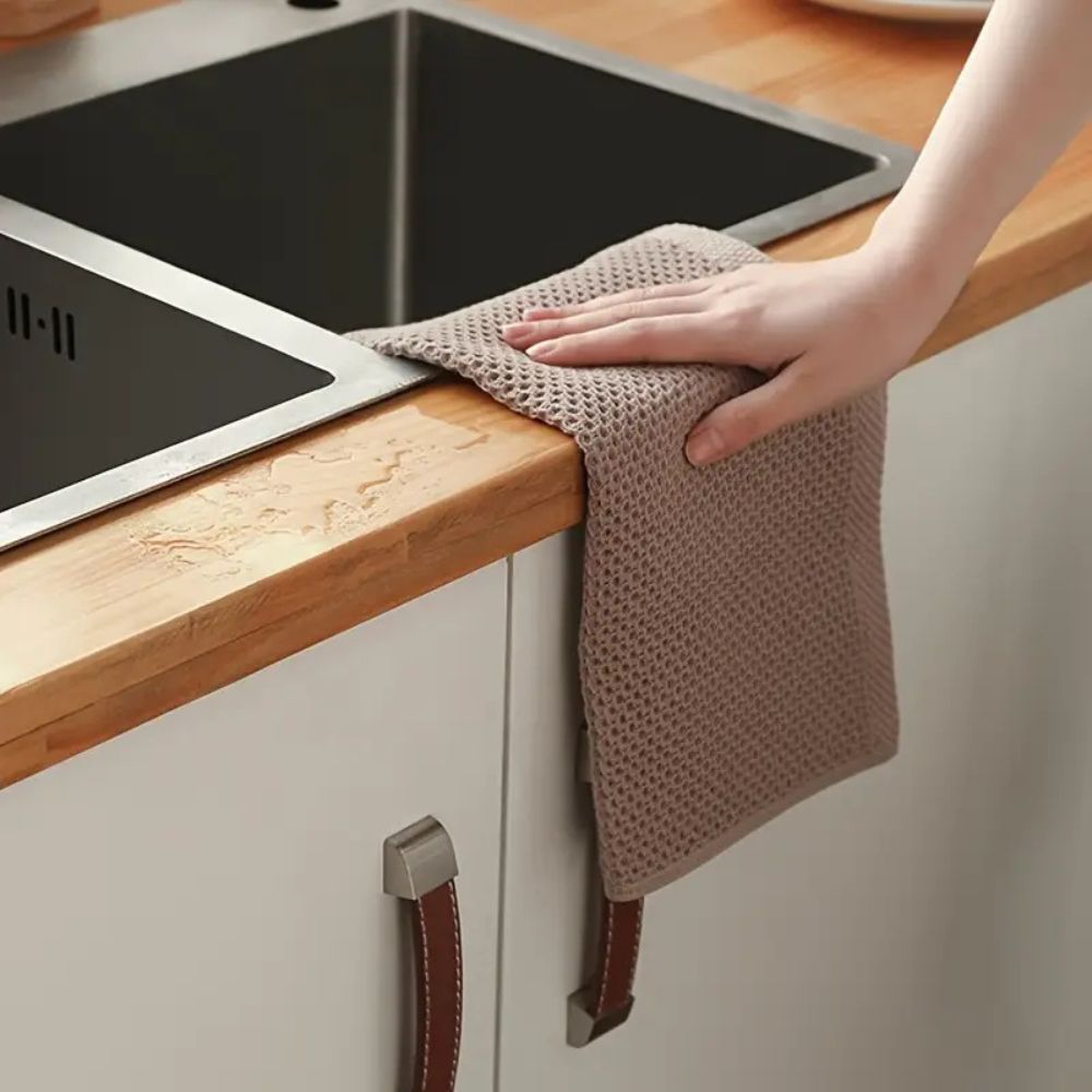 Honeycomb Cotton Kitchen Towels - Super Absorbent and Quick Drying