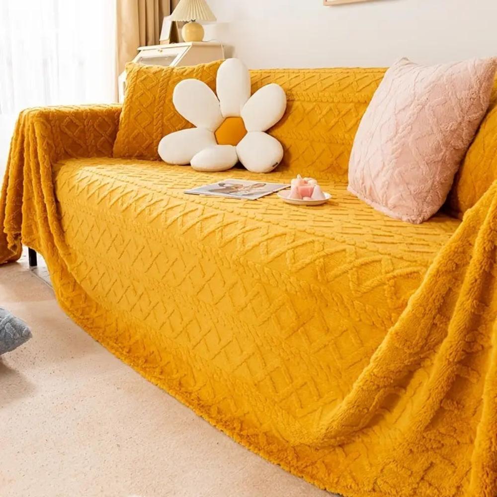 Premium Cashmere Waffle Texture Sofa Cover