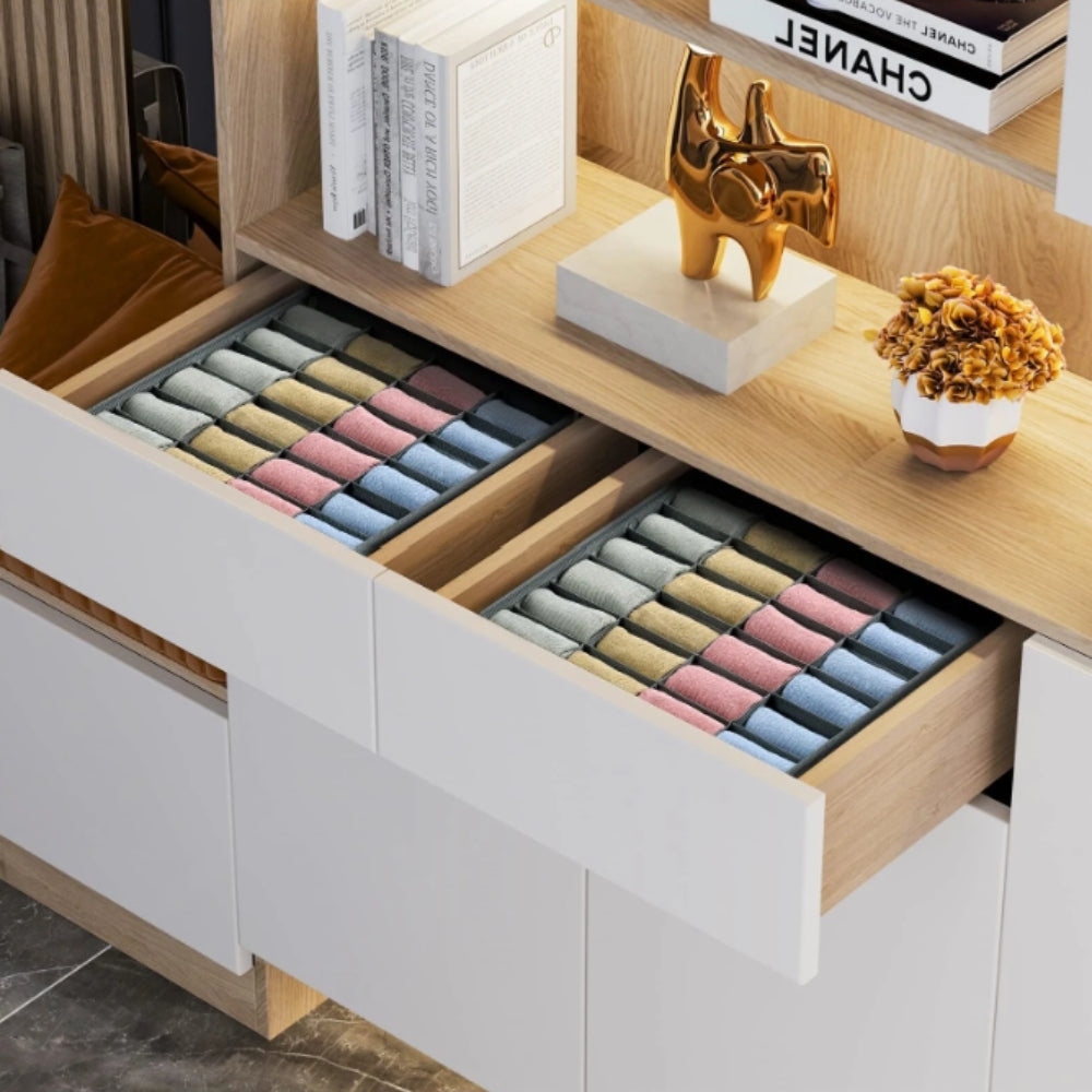 Foldable Sock and Underwear Storage Organizer with 24 Compartments