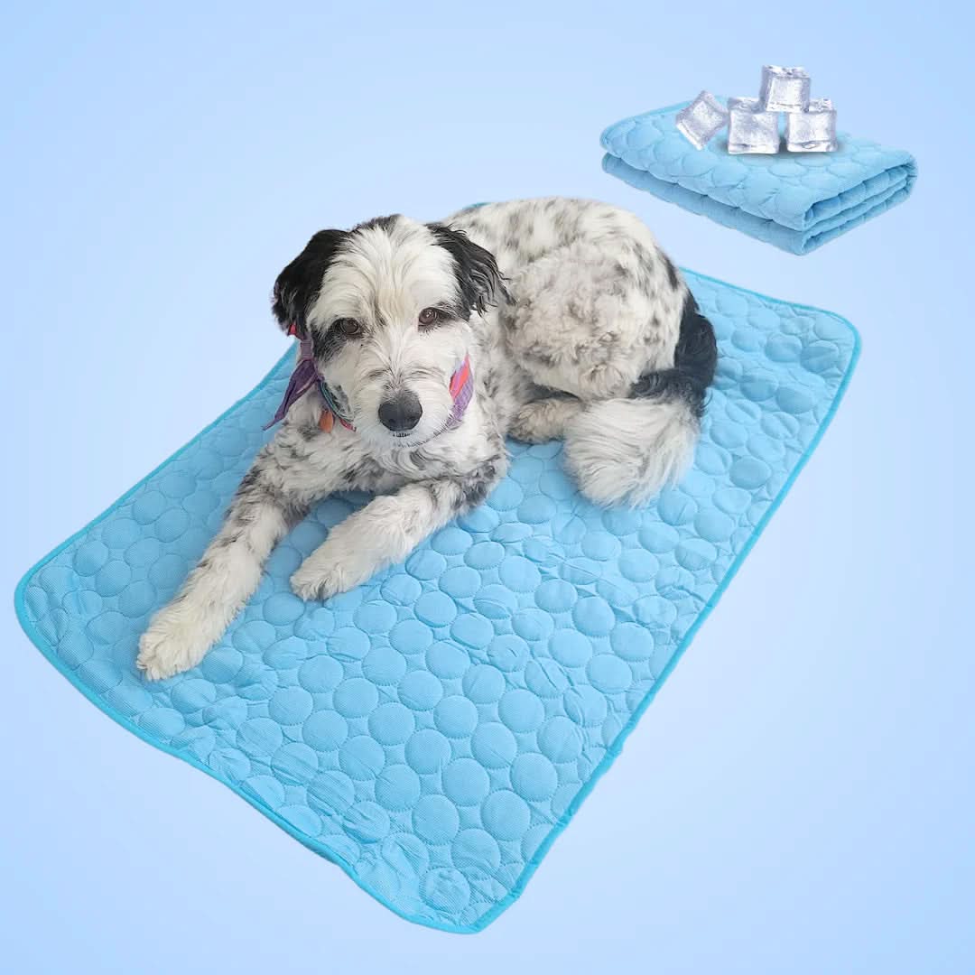 Premium Portable Dog Cooling Mat - Ice Silk Fabric, Machine Washable