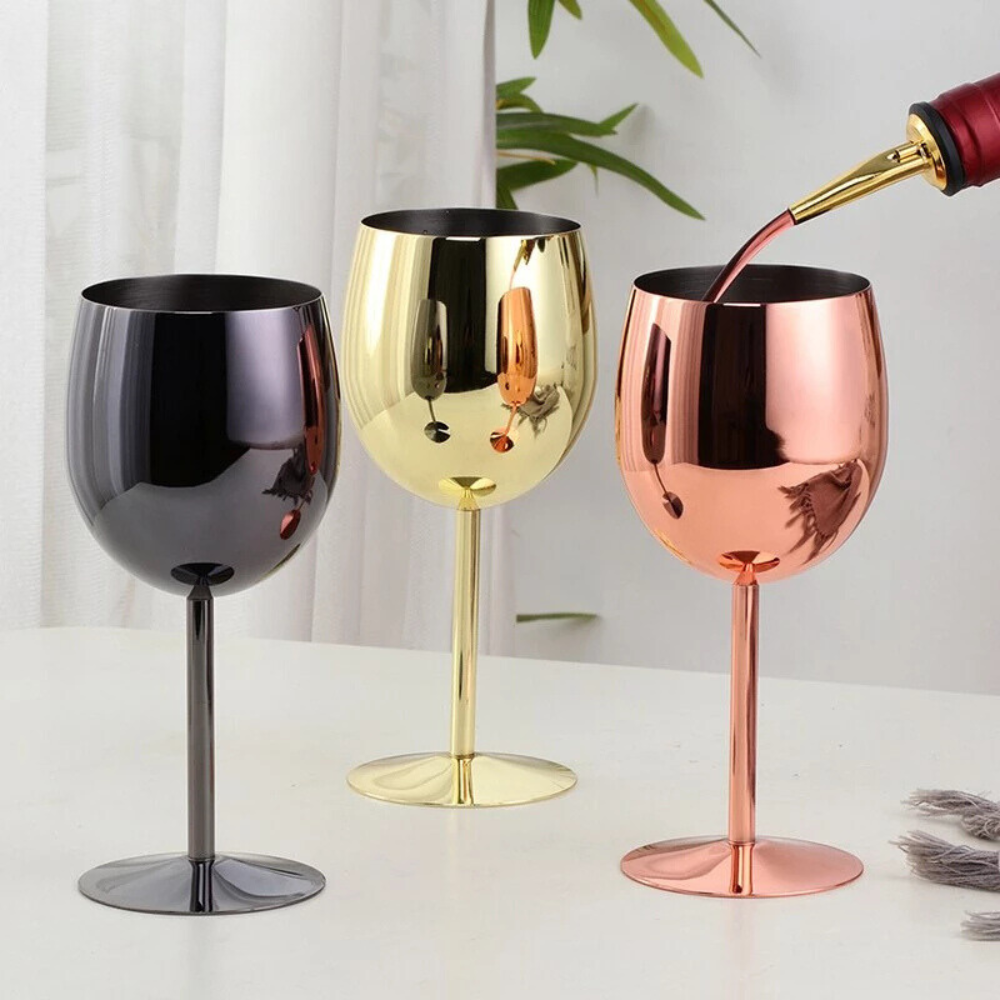 Stainless Steel Unbreakable Wine Glasses - 17 oz