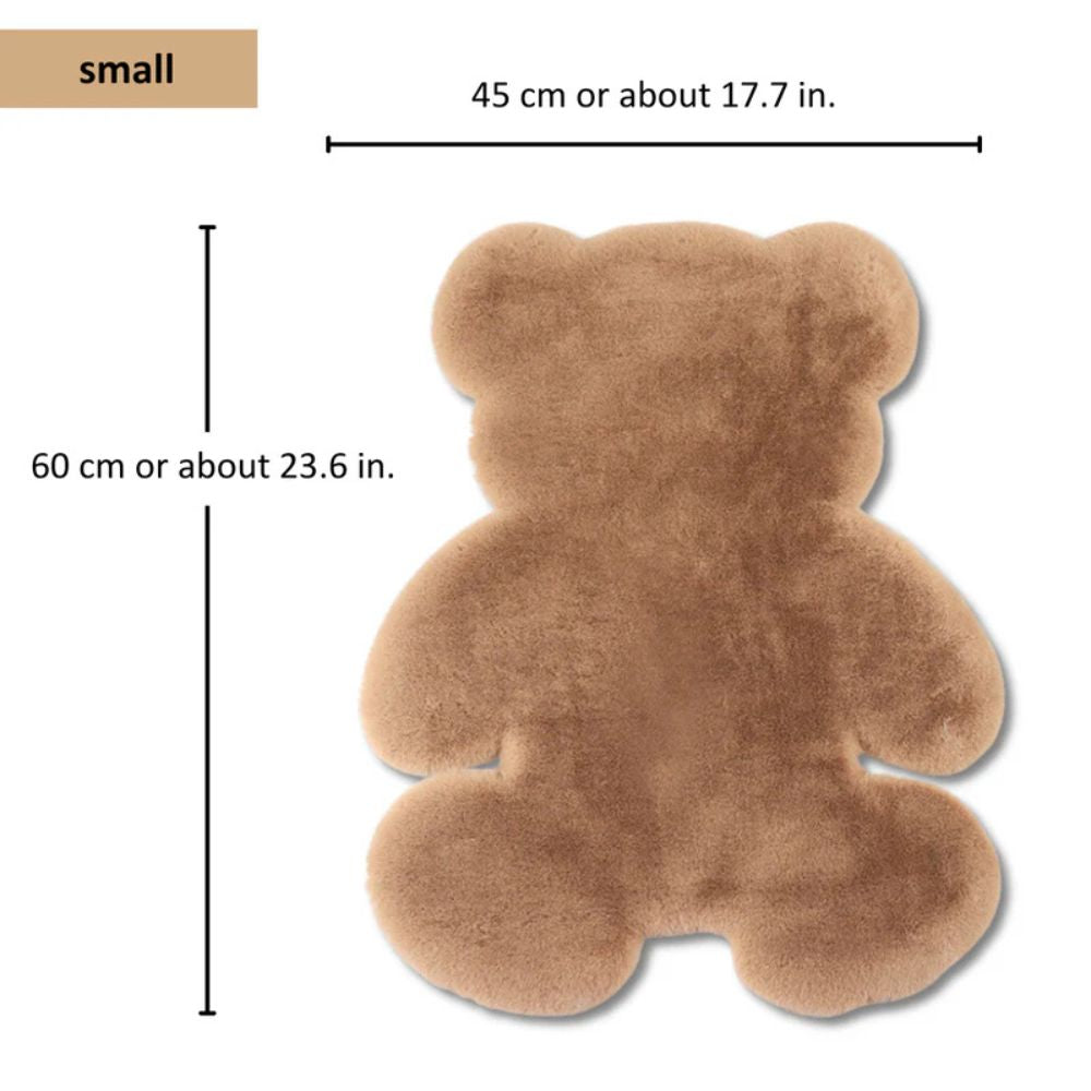 Plush Bear-Shaped Microfiber Area Rug