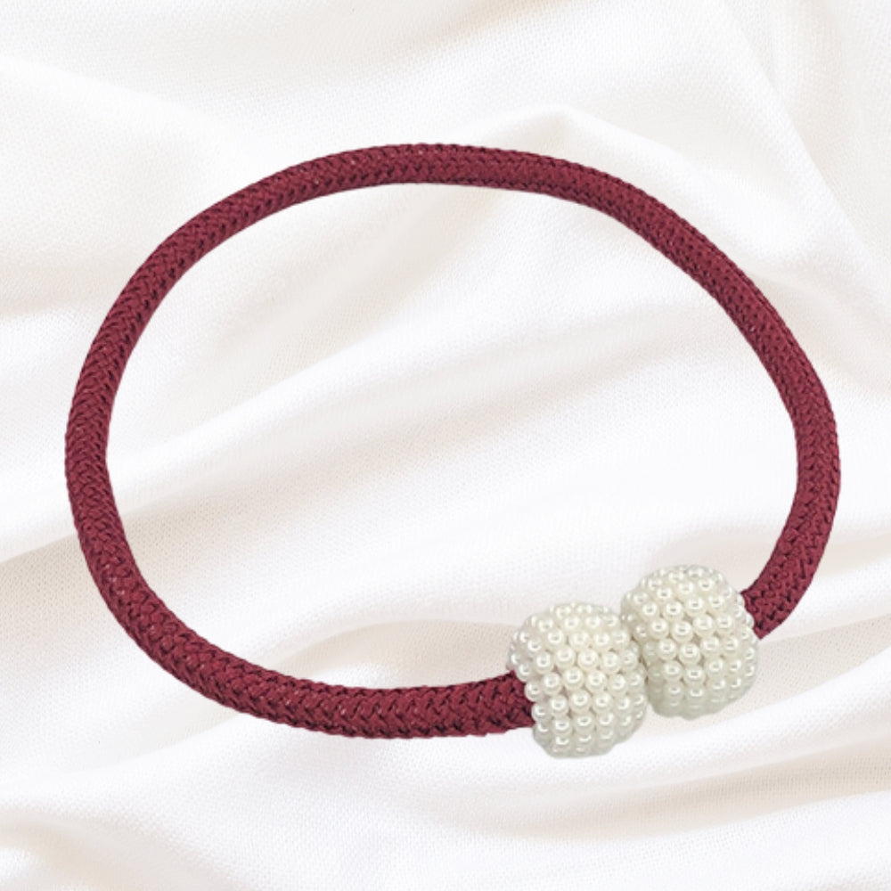 Magnetic Faux Pearl Curtain Tie Backs - 2 Piece Set
