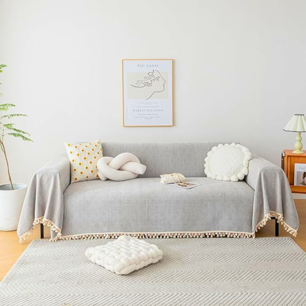 Plush Chenille Sofa Blanket Slipcover