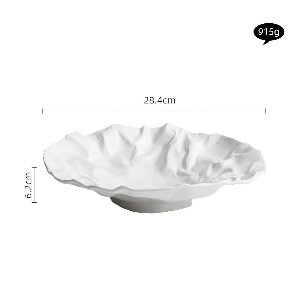 Wrinkled Paper Design Ceramic Plate