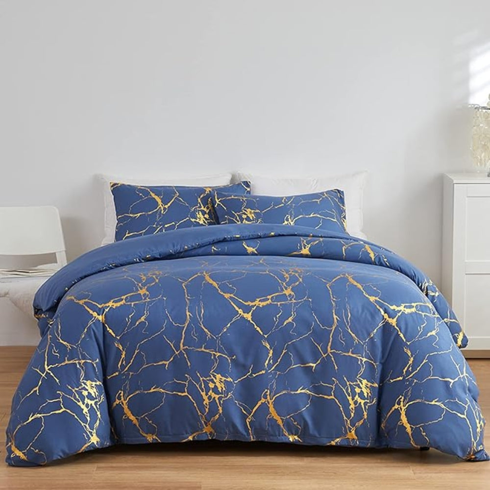 Lux Marble Duvet Cover Set with Pillowcases