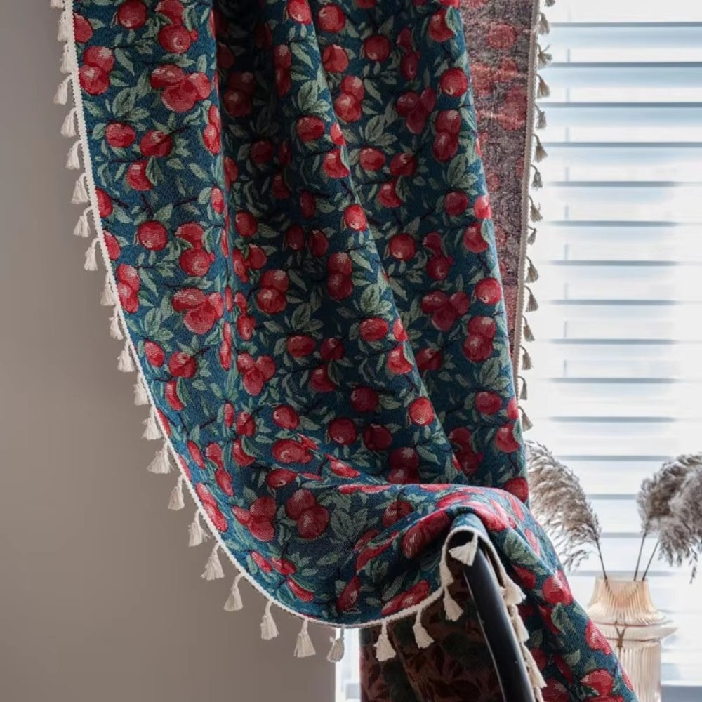 Cherry Blossom Tassel Curtain Panel