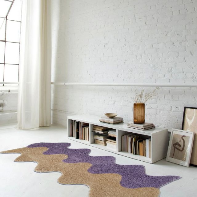 Abstract Color Block Cotton-Polyester Rug