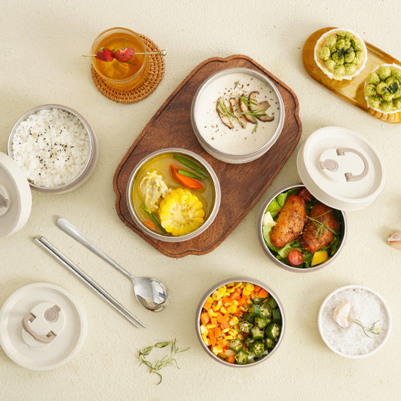 Portable Insulated Stainless Steel Lunch Box with Leak-Proof Design