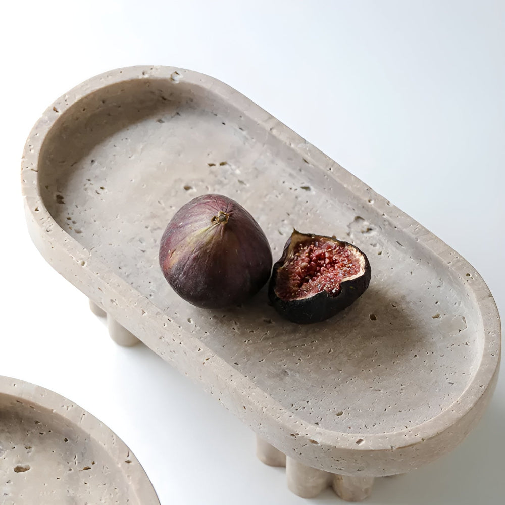 Natural Beige Travertine Jewelry Tray