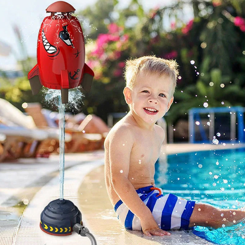 Outdoor Water Rocket Sprinkler Toy for Kids - Colorful Summer Fun