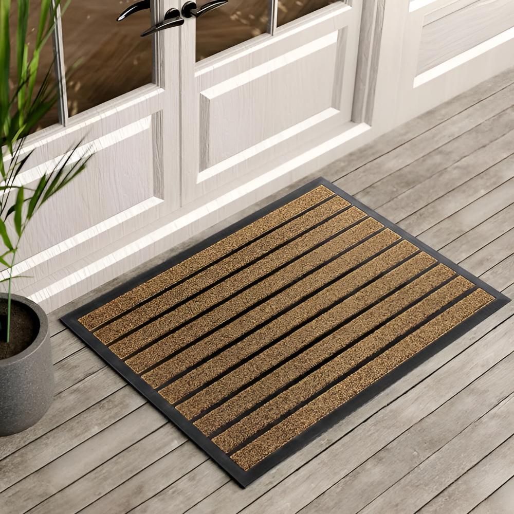 Heavy-Duty Stripe Door Mat with Non-Slip Backing