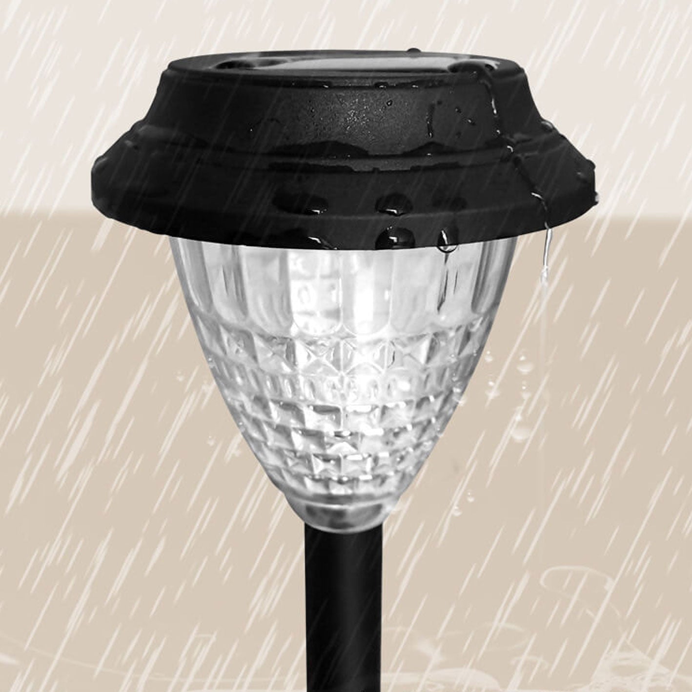 Solar Waterproof LED Outdoor Garden Light - Modern Circular Design