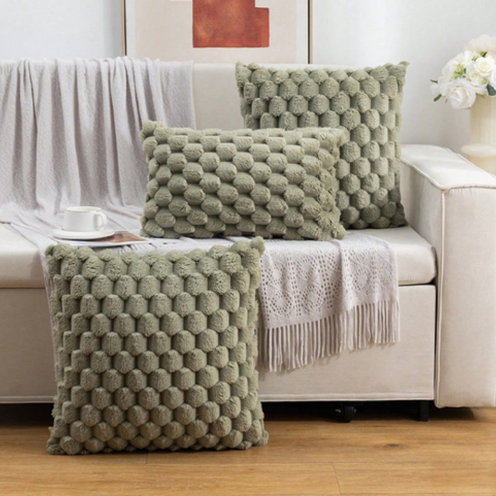 3D Plush Marshmallow Cushion Cover in Cream White