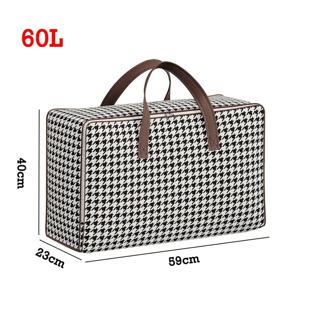Large Capacity Houndstooth Storage Suitcase