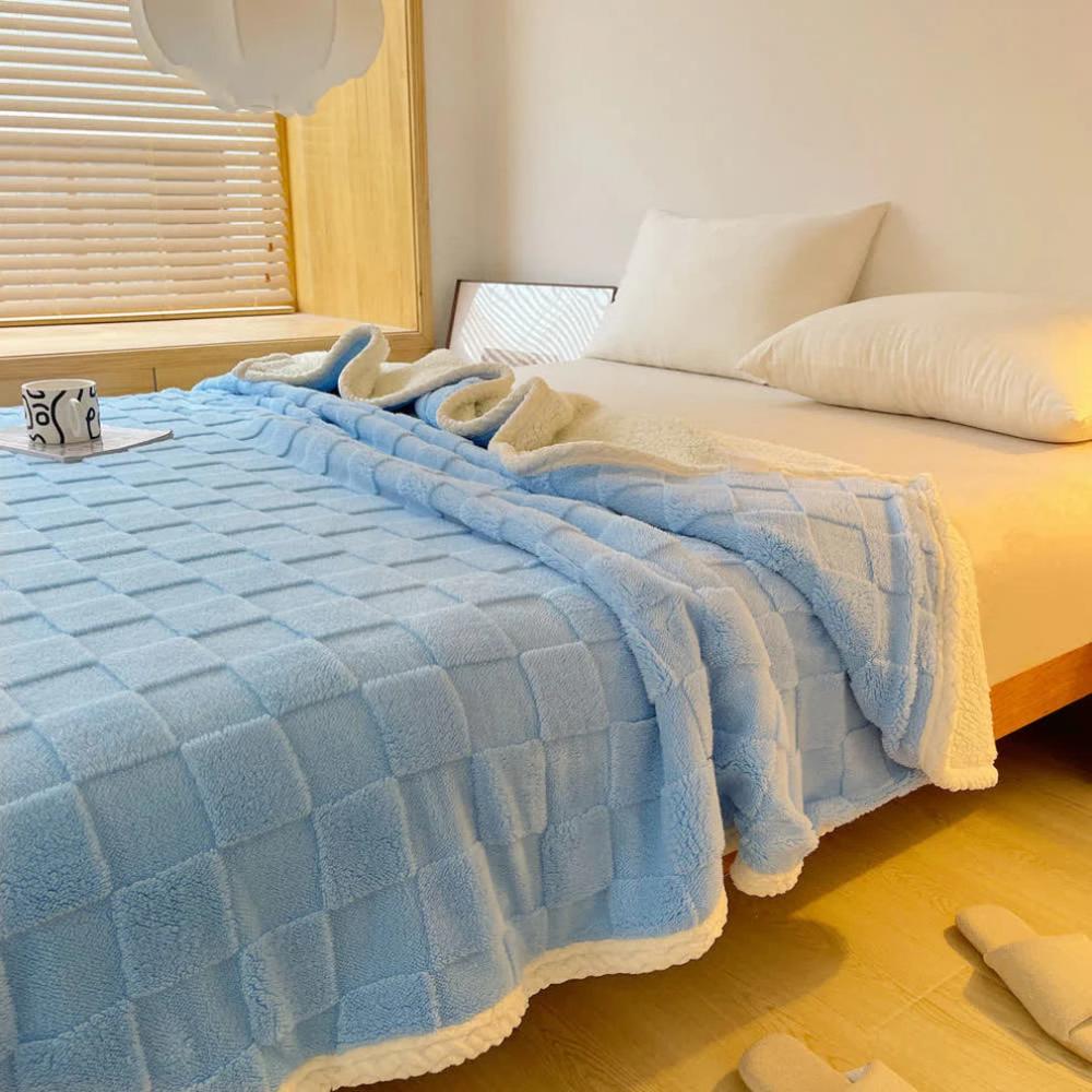 Checkerboard Plush Throw Blanket