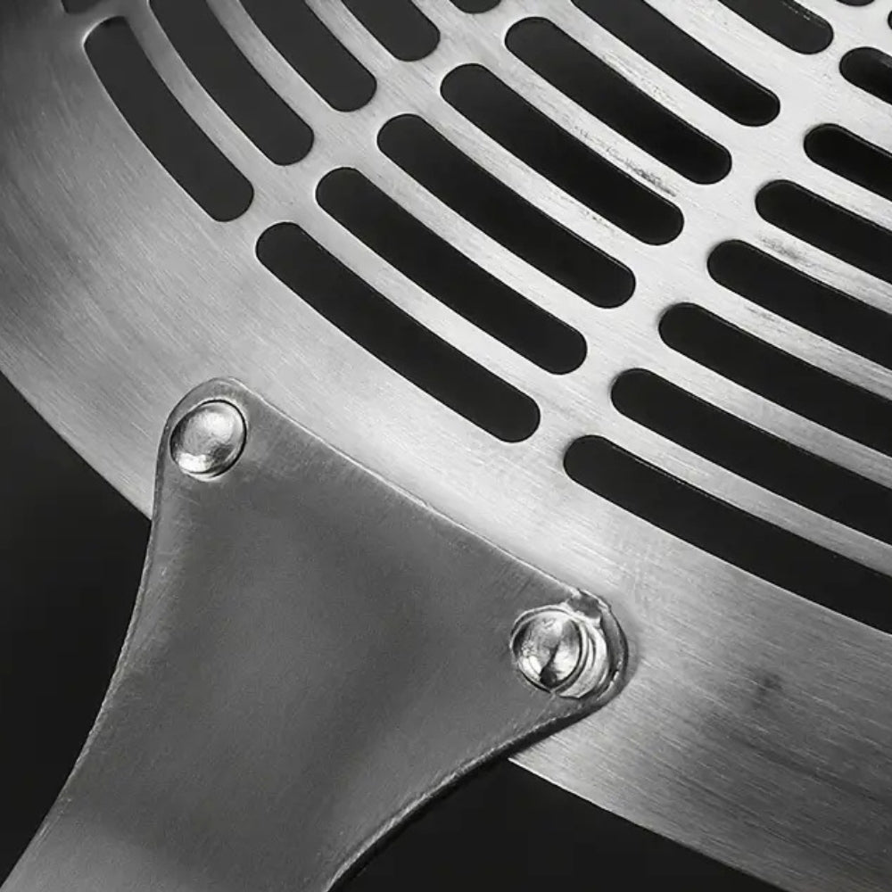 Stainless Steel Strainer Ladle with Wooden Handle