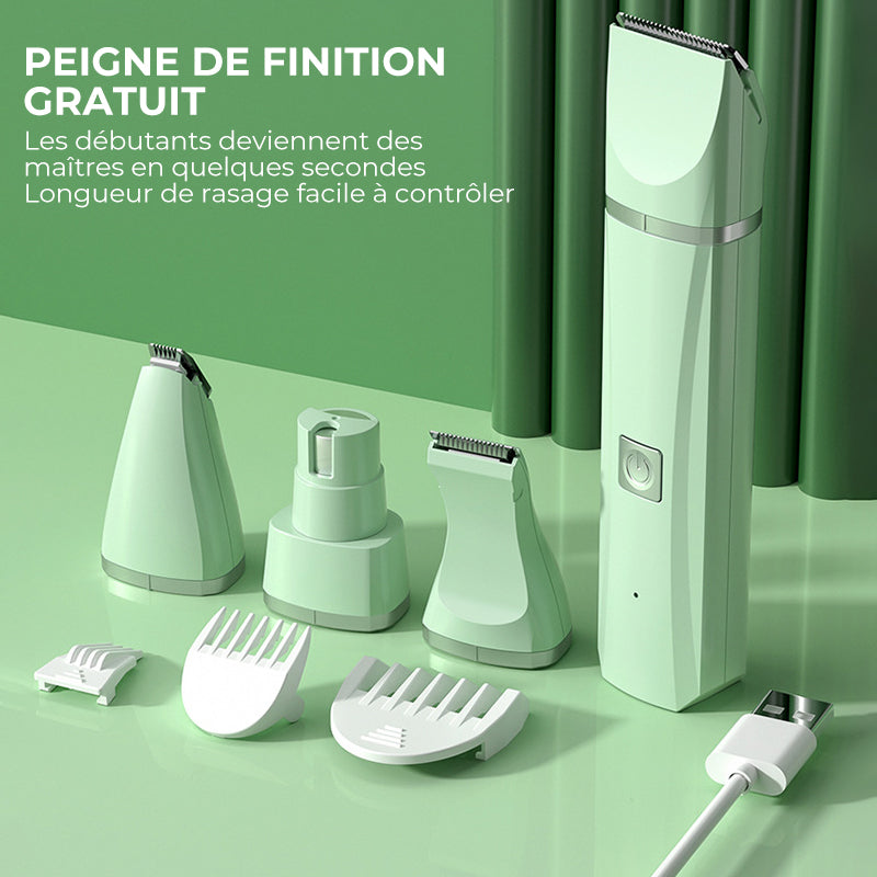 Quiet Rechargeable Pet Grooming Clipper with Interchangeable Heads