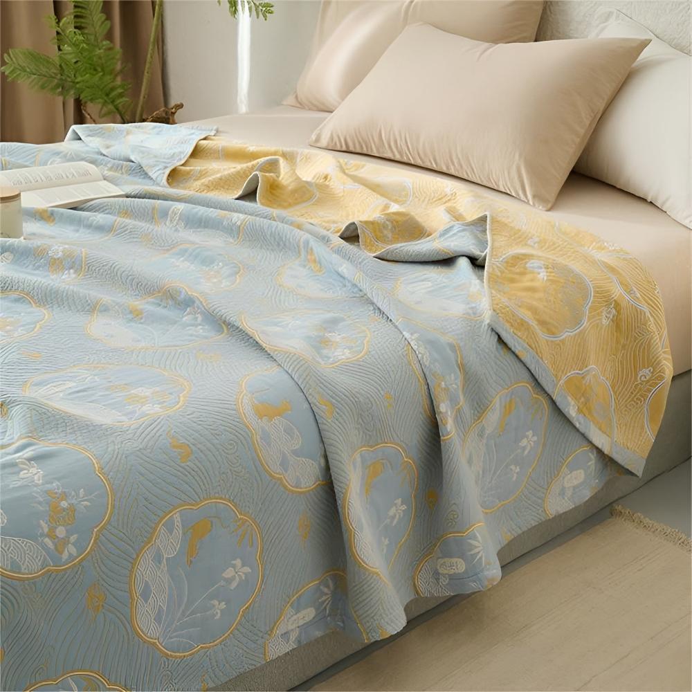 Reversible Cotton Blend Coastal Dreams Blanket