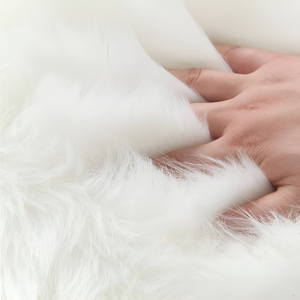 Fluffy Round Plush Area Rug with Non-Slip Backing