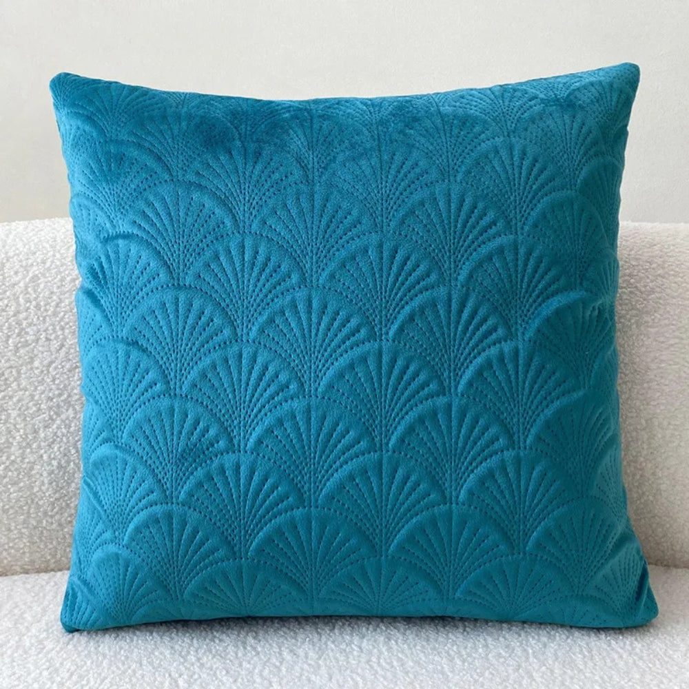 Coastal Velvet Scallop Cushion Cover