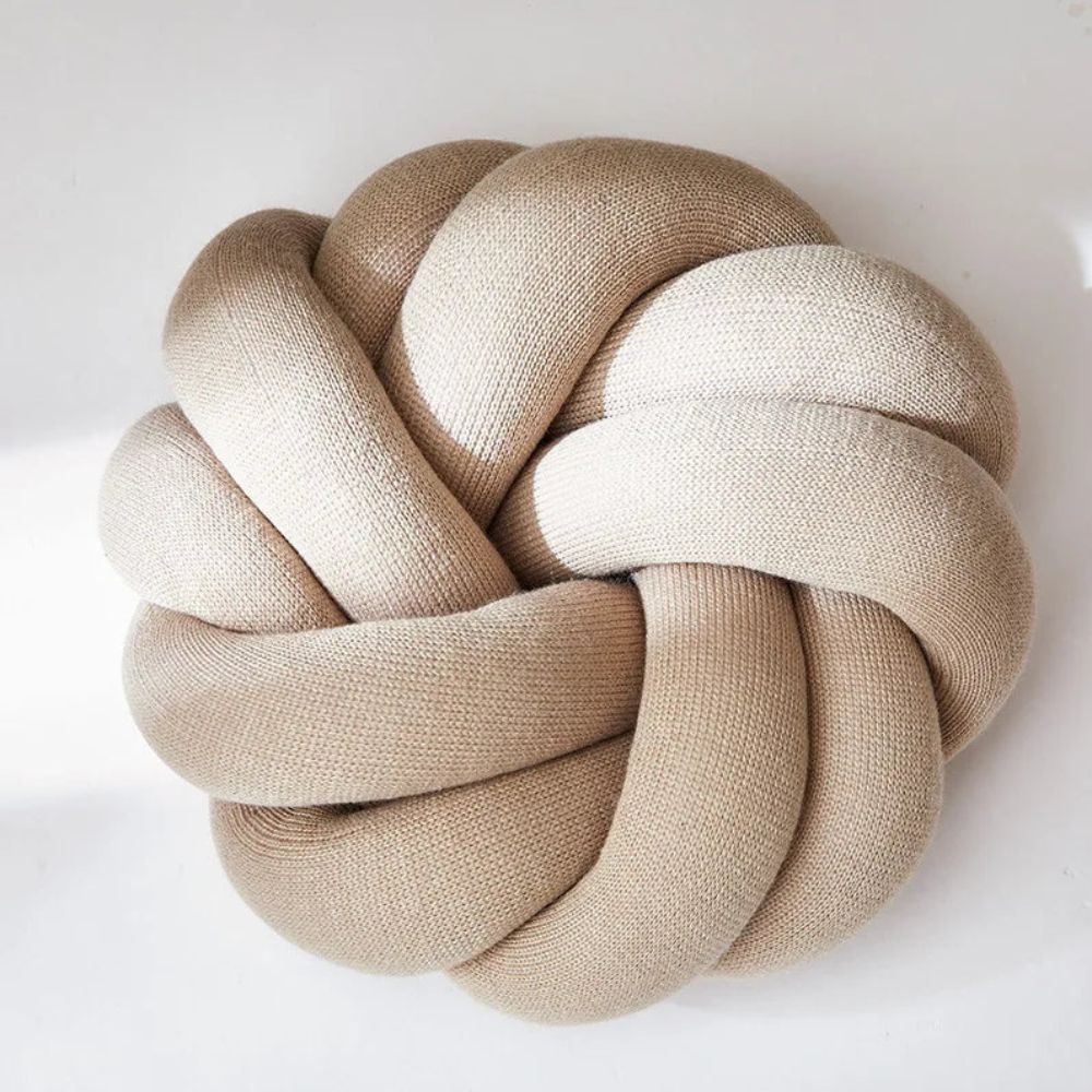 Pretzel-Shaped Hand-Knotted Lumbar Cushion