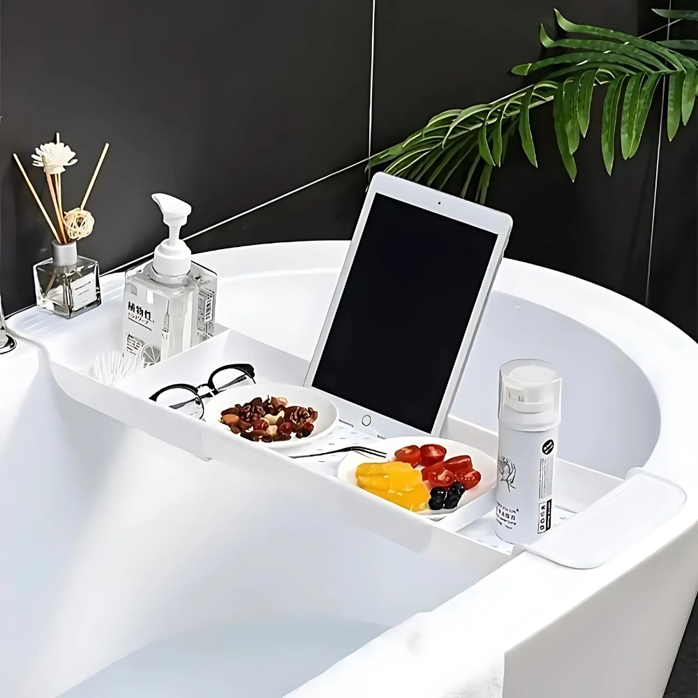 Adjustable Bathtub Caddy Tray with Non-Slip Grip