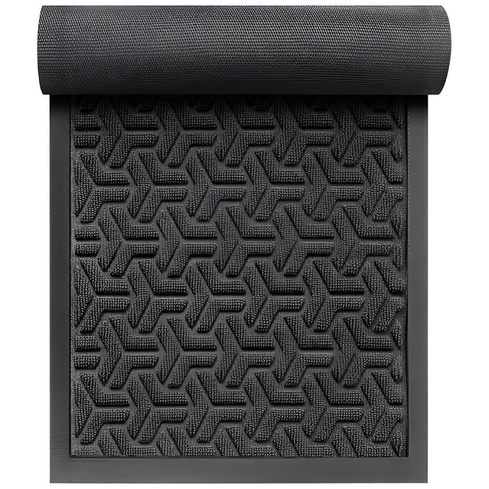 Durable Geometric Entryway Door Mat with Rubber Backing