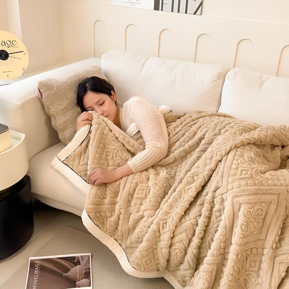 Velvet Mandala Sherpa Throw Blanket