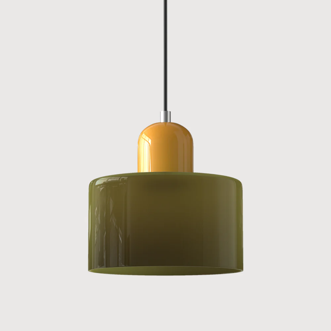 Retro Glass Shade Hanging Lamp with Adjustable Cable