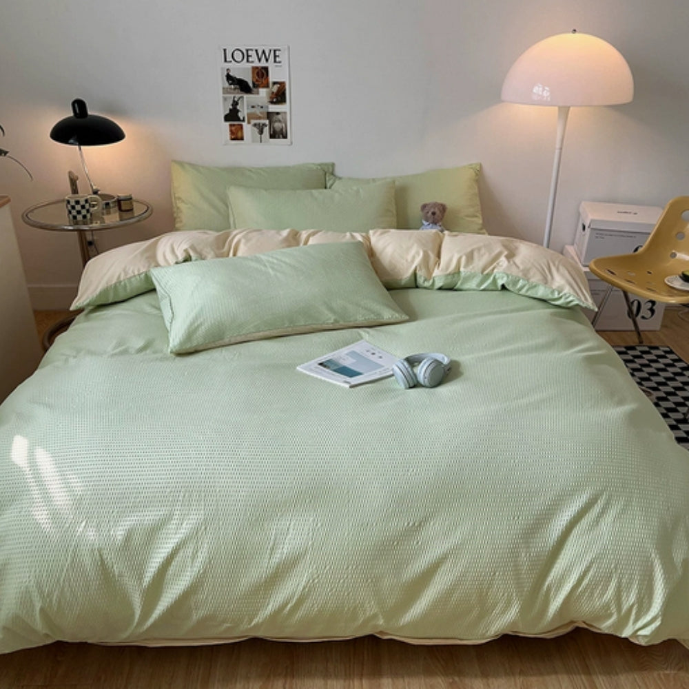 Ultra-Soft Waffle Duvet Cover Set with Pillowcases