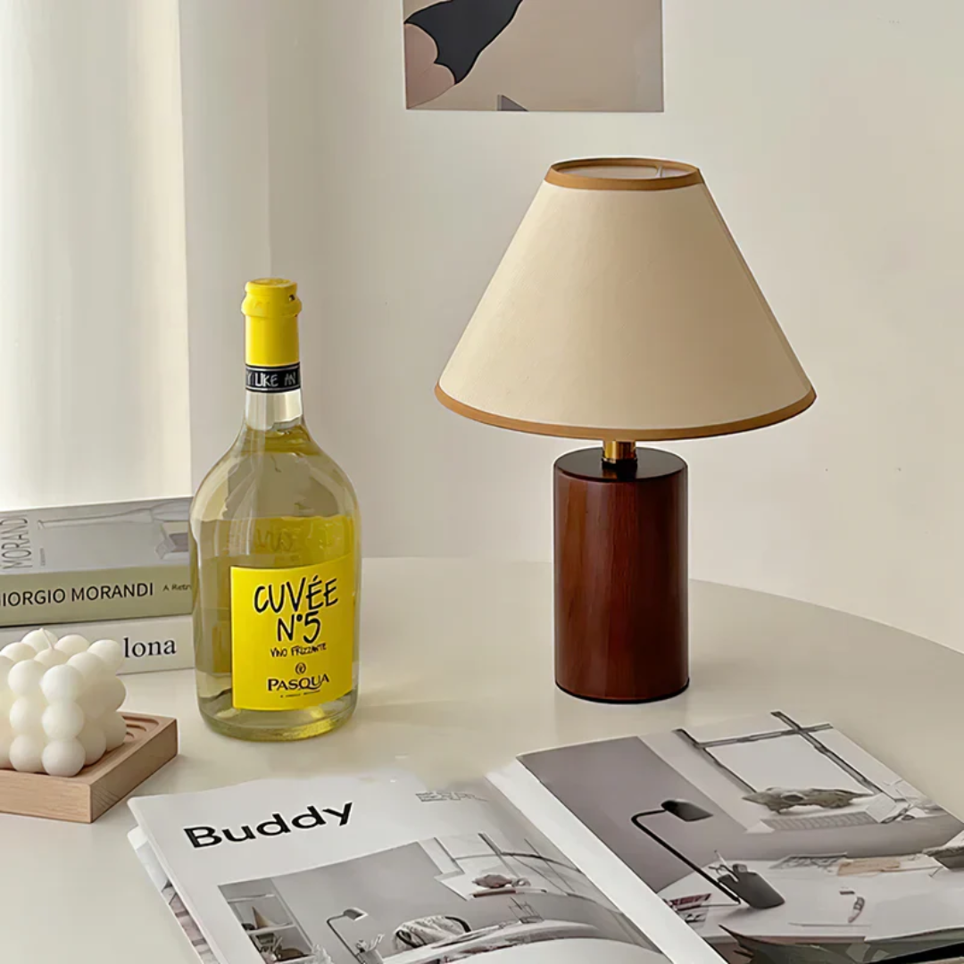 Korean Retro Style Wood Table Lamp