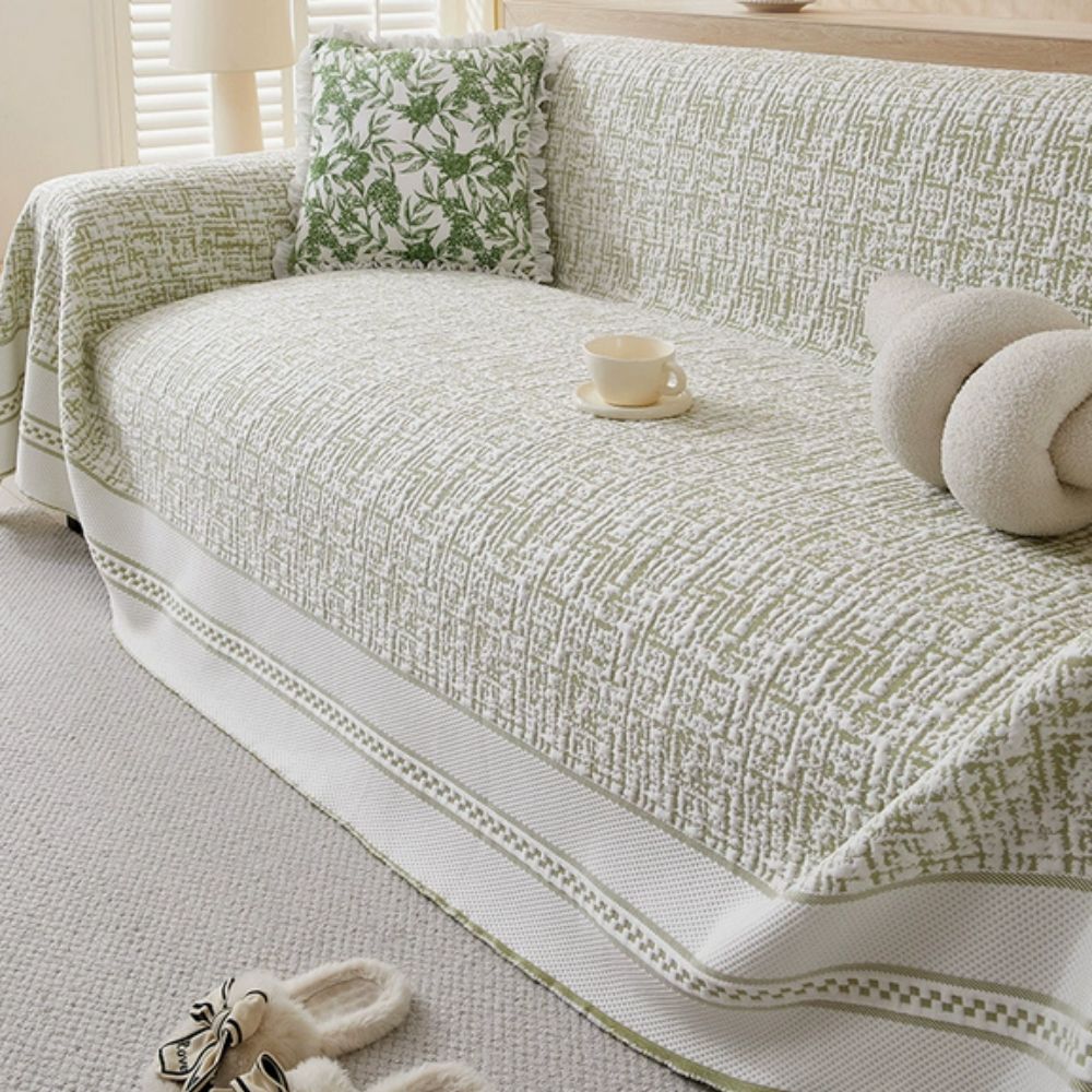 Stretchable Ice Silk Sofa Cover in Neutral Tones