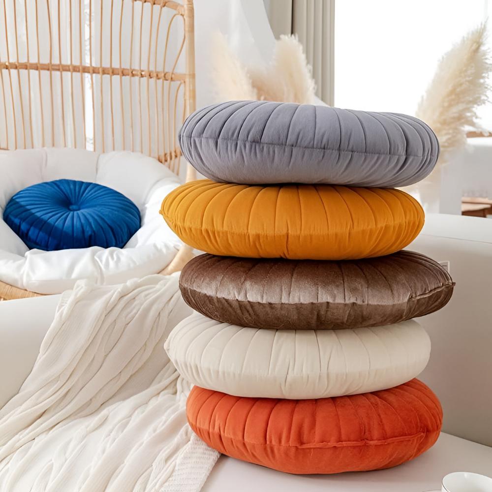 Pumpkin-Shaped Plush Cushion in Vibrant Colors