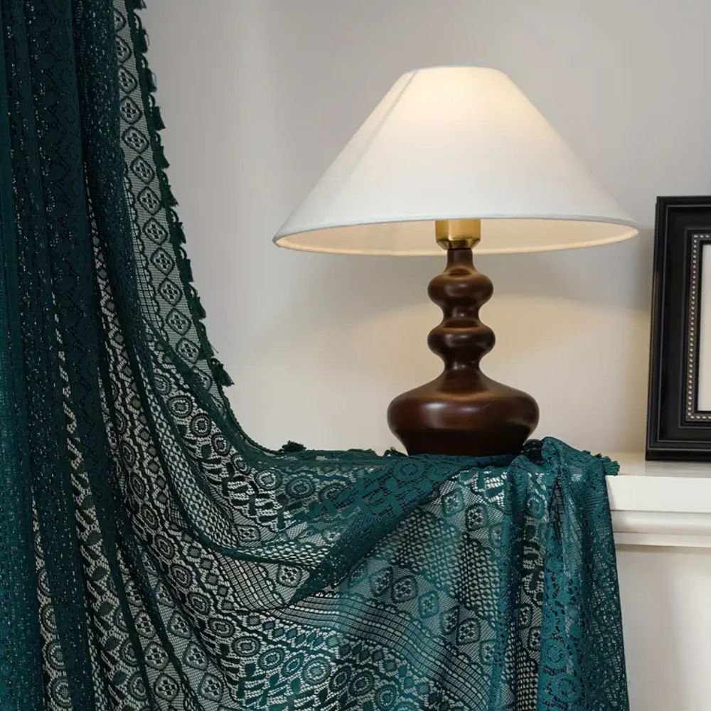 Crochet Lace Tassel Light Filtering Curtain